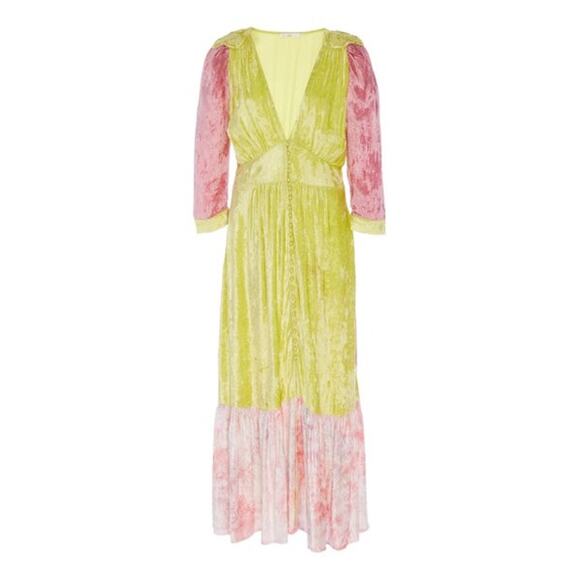 LoveShackFancy Avalon Color-Blocked Velvet Dress - Picture 5 of 13